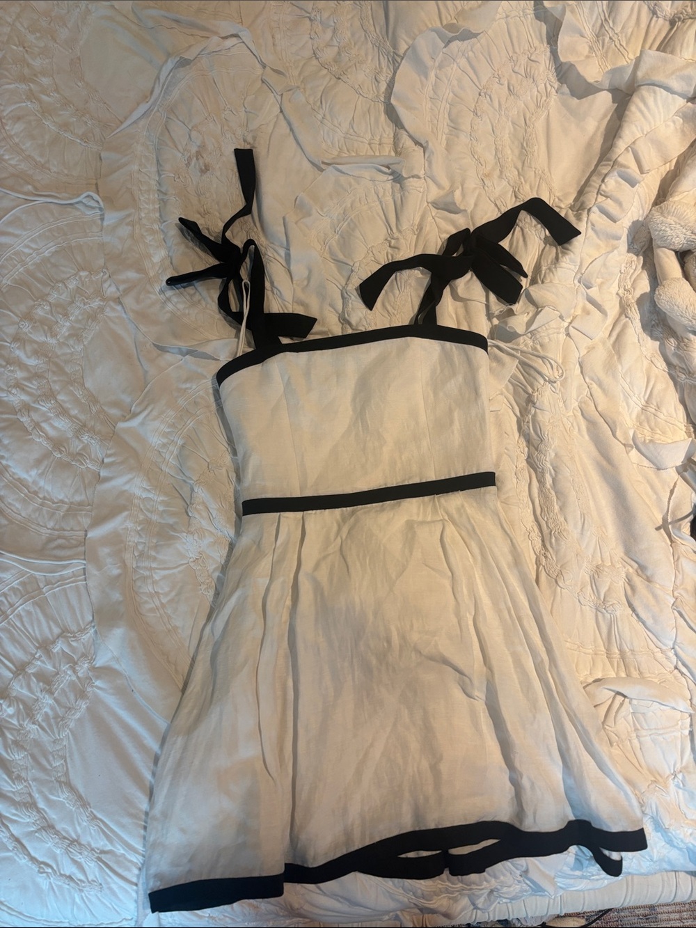 Alice + Olivia White Dress with Black Straps